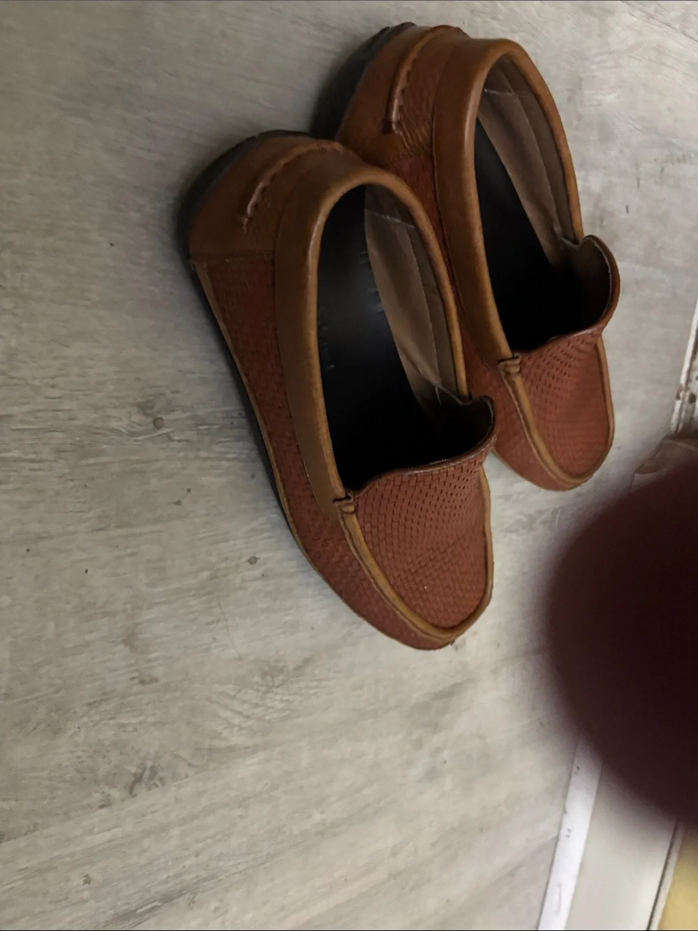 Tommy Bahama Men's Woven Leather Slip-On Loafers in Cognac